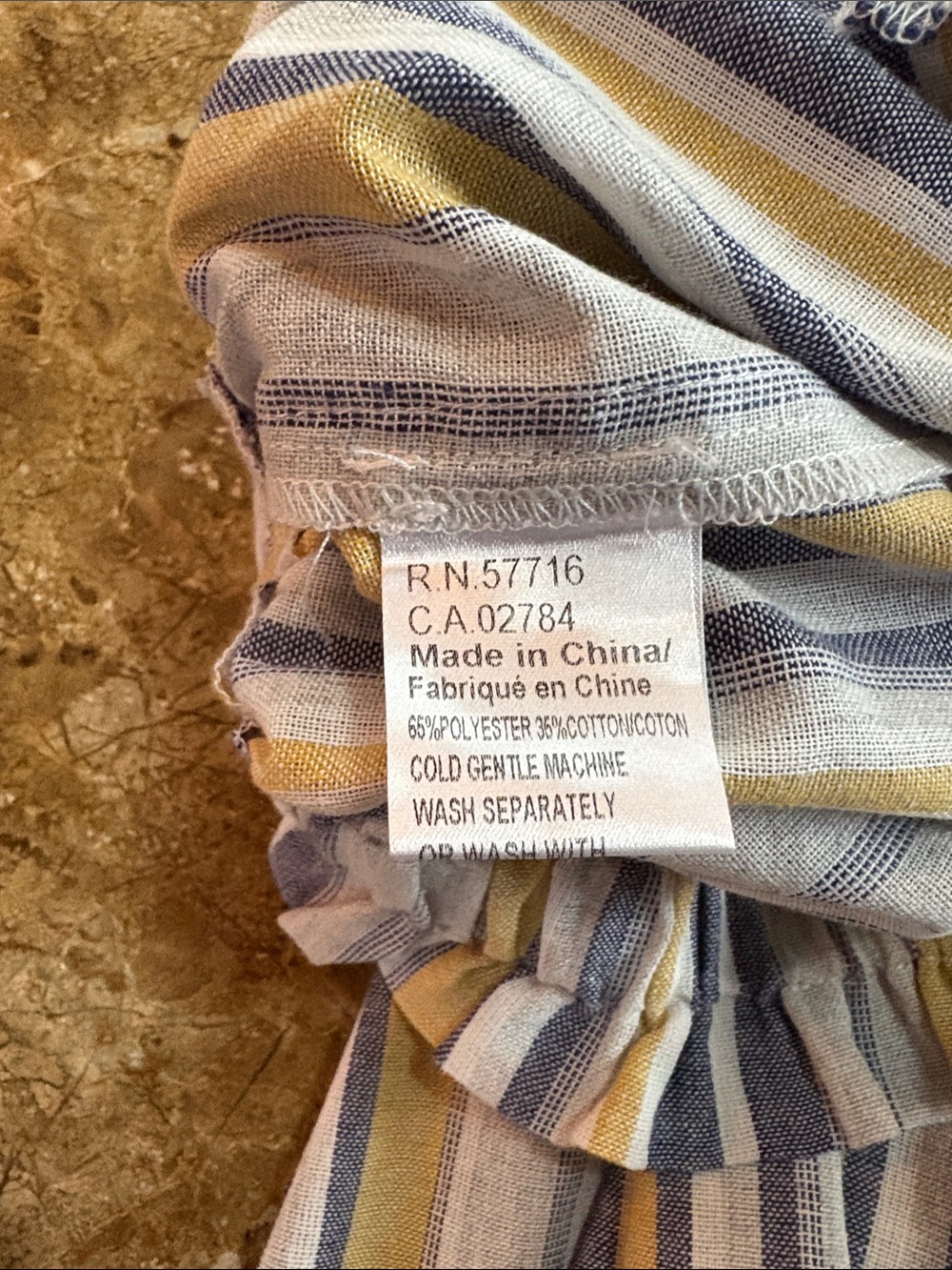 PAPILLON Striped Blue and Yellow Drawstring WIDE LEG Pants NWT size L - Picture 8 of 11